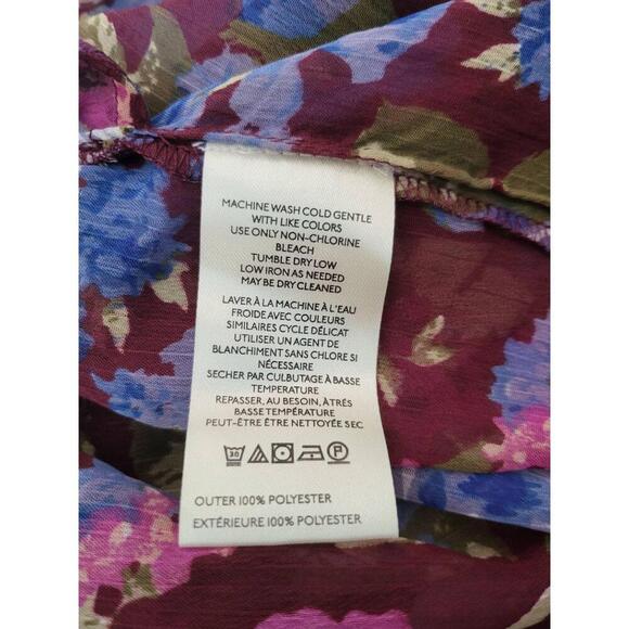 NWT Free People Dress Women's Size XS Burgundy Floral Print Long Sleeve - Picture 10 of 11